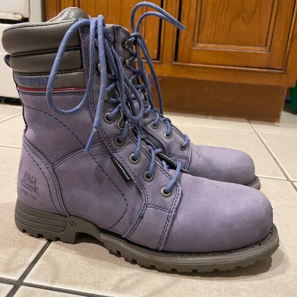 Caterpillar Women's Echo Waterproof Steel Toe Work Boot- Blue, Size 7.5 Wide - Picture 12 of 13